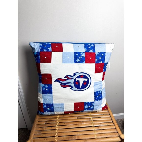 Tennessee Titans Patchwork Pillow with Removeable Pillow Cover Blue - Picture 1 of 3